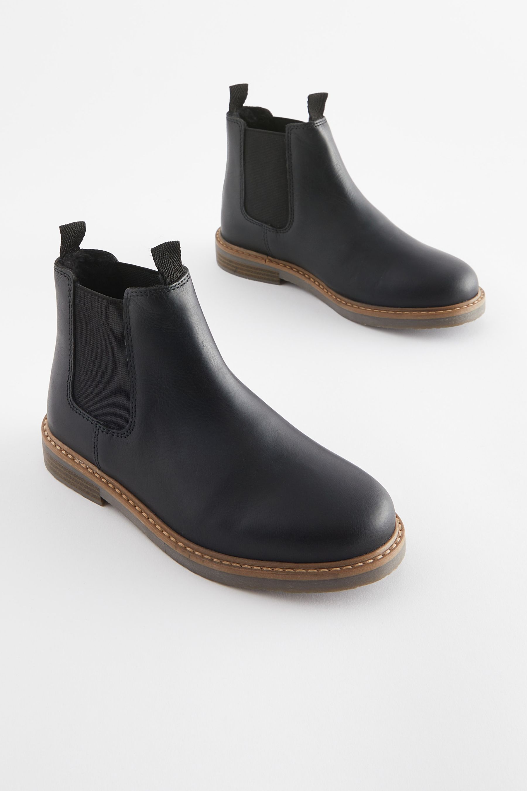 Black wide fit chelsea boots top