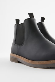 Black Wide Fit (G) Leather Chelsea Boots - Image 5 of 5