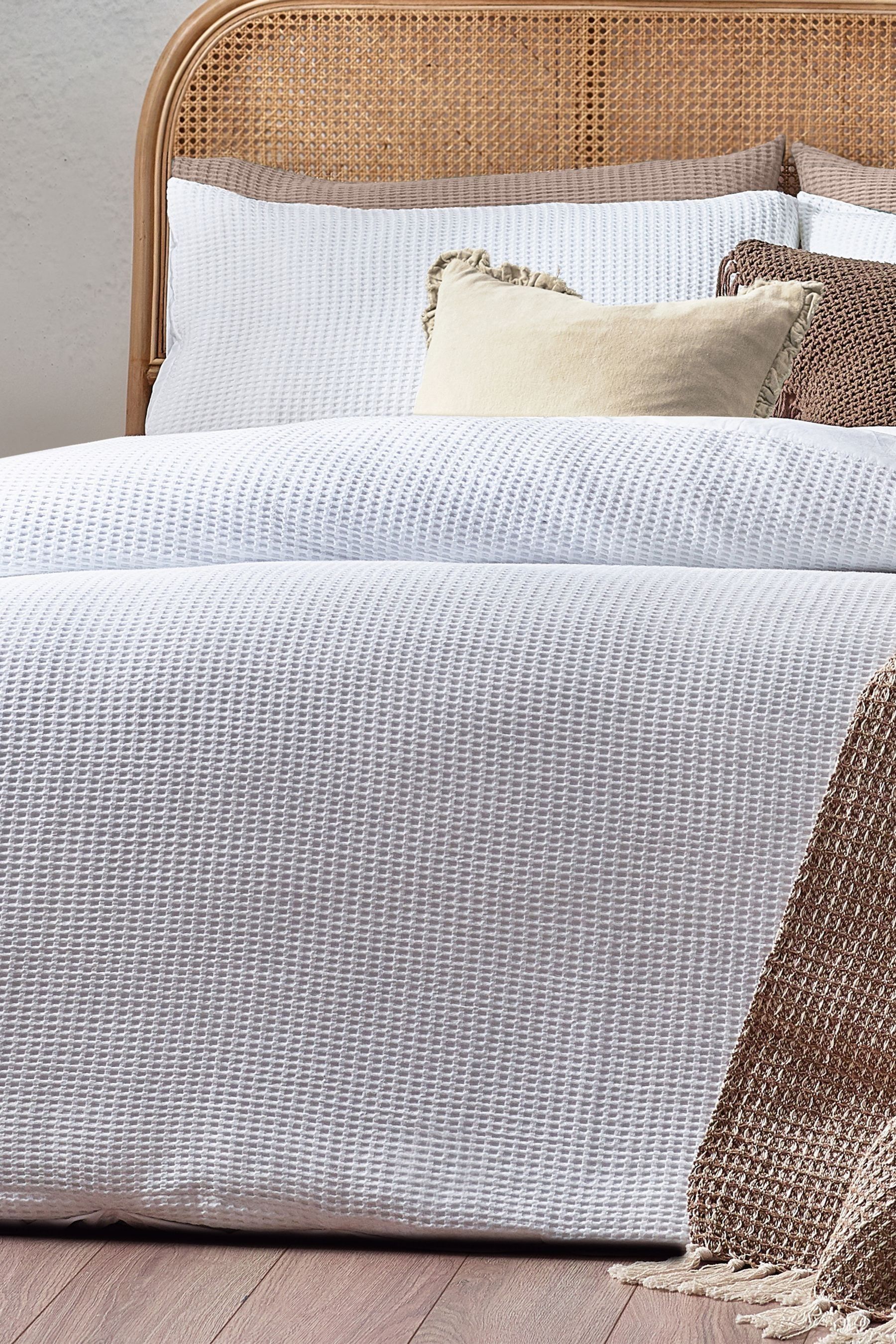 Buy Yard White Chunky Waffle Cotton Duvet Cover Set from the Next