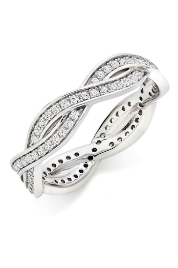 Beaverbrooks Sterling Silver Cubic Zirconia Eternity Ring