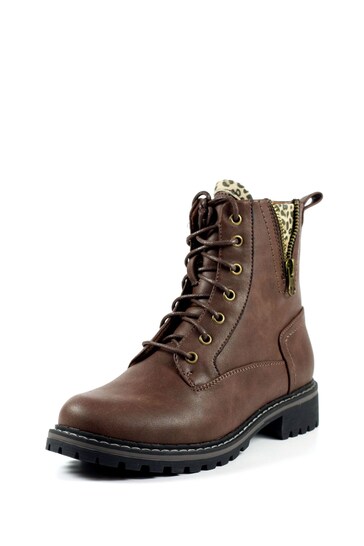 Lunar Nevada Laceup Ankle Brown Boots