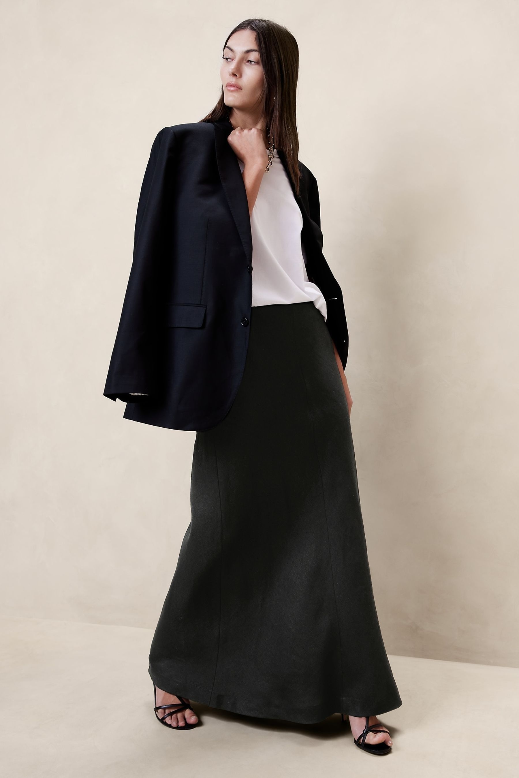 Buy Banana Republic Black Lisa Linen Maxi Skirt from Next Luxembourg