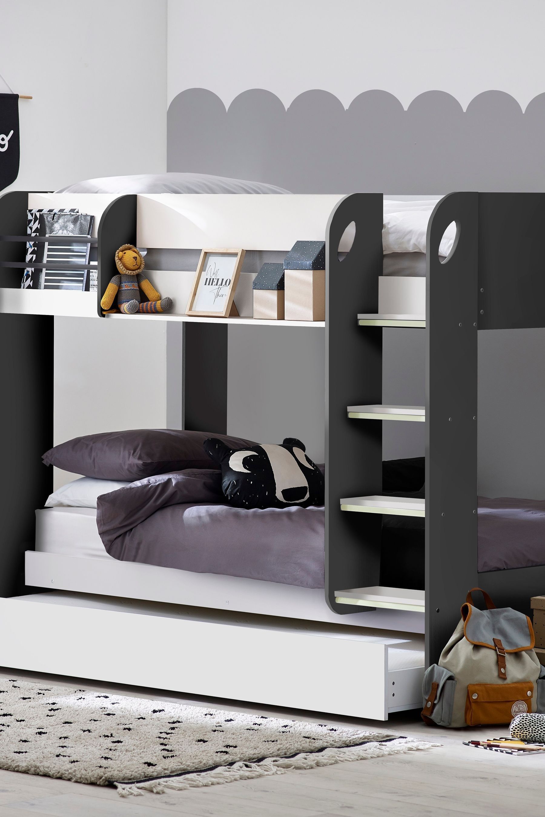 Buy Julian Bowen White Charcoal Mars Bunk Underbed from the Next