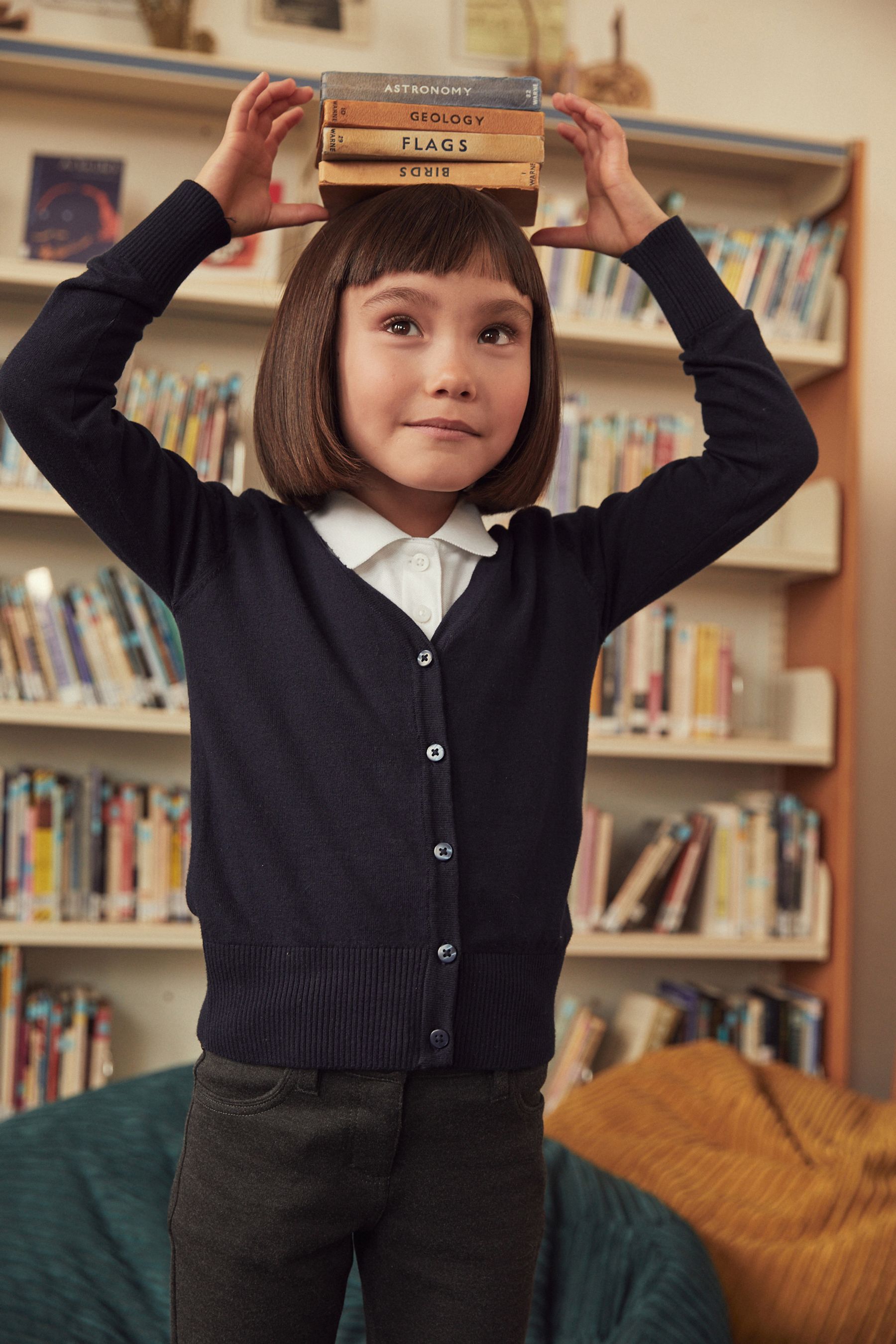 Children's navy school cardigans shop