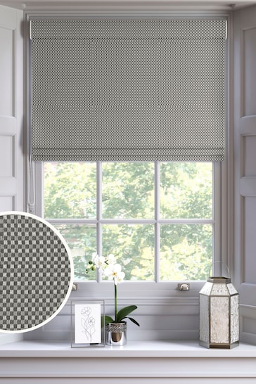 Grey Chenille Square Made To Measure Roman Blind