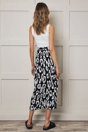 Threadbare Black Leopard Midi Skirt with Belt - Image 2 of 4