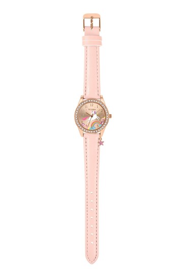 Peers Hardy Pink Tikkers Strap Rose Gold Stone Set Unicorn Watch