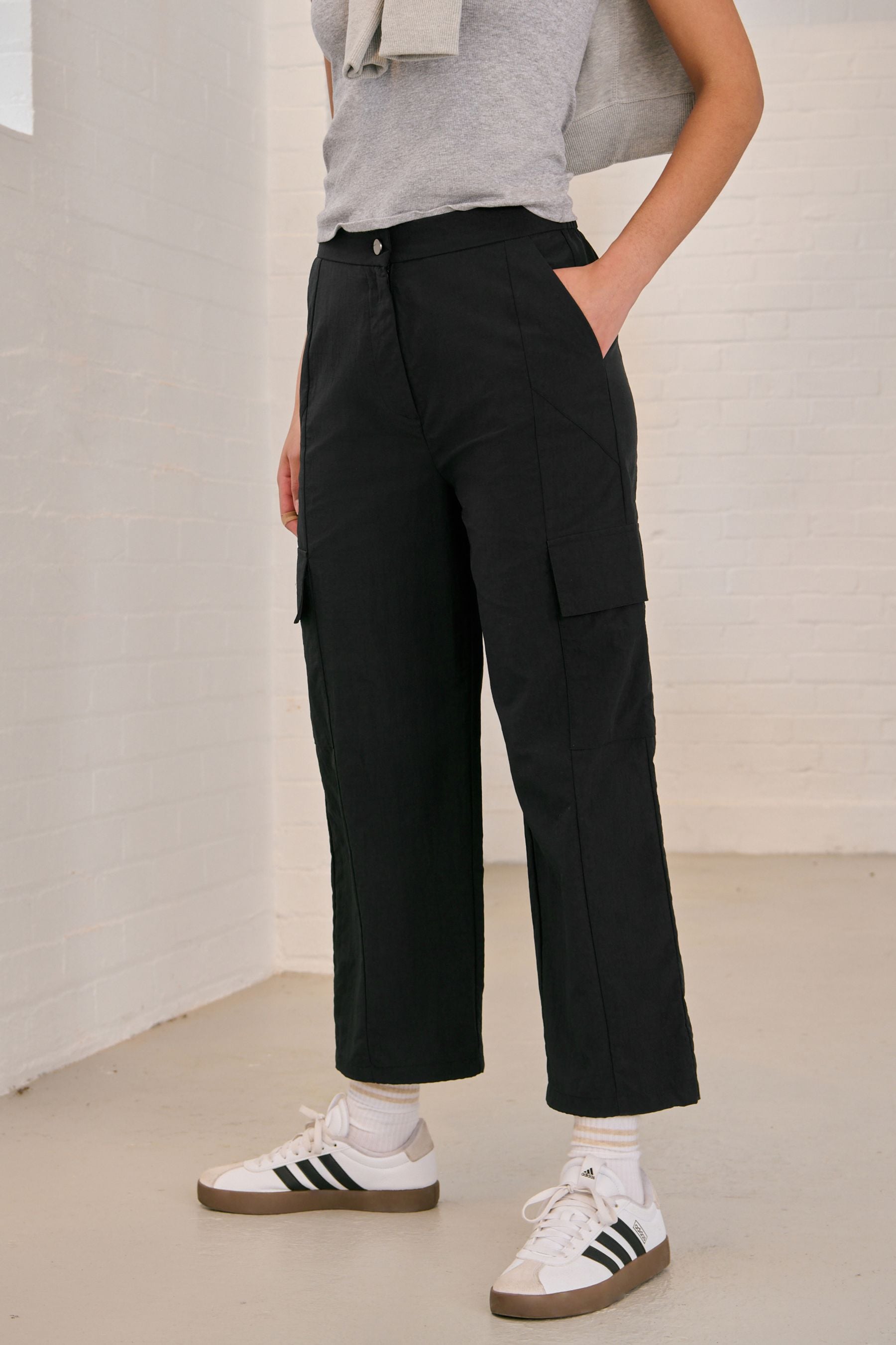 Black Active Walking Cargo Trousers