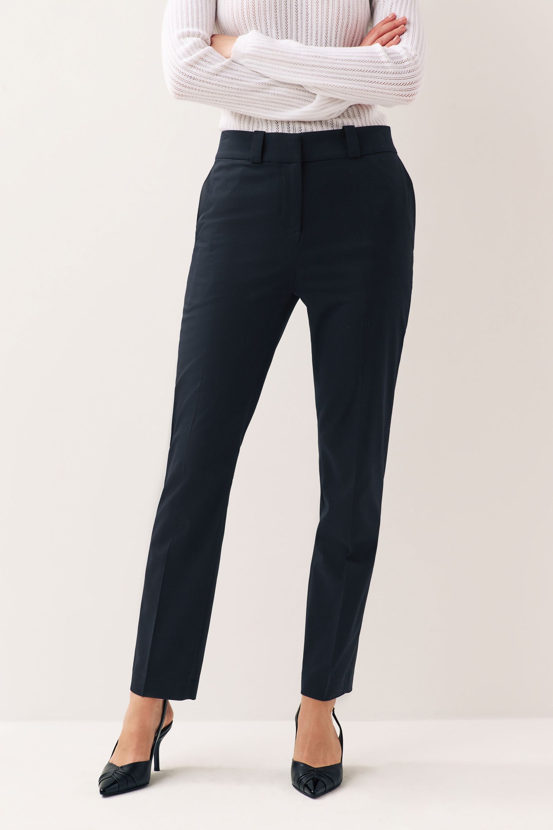 Next womens trousers navy best sale