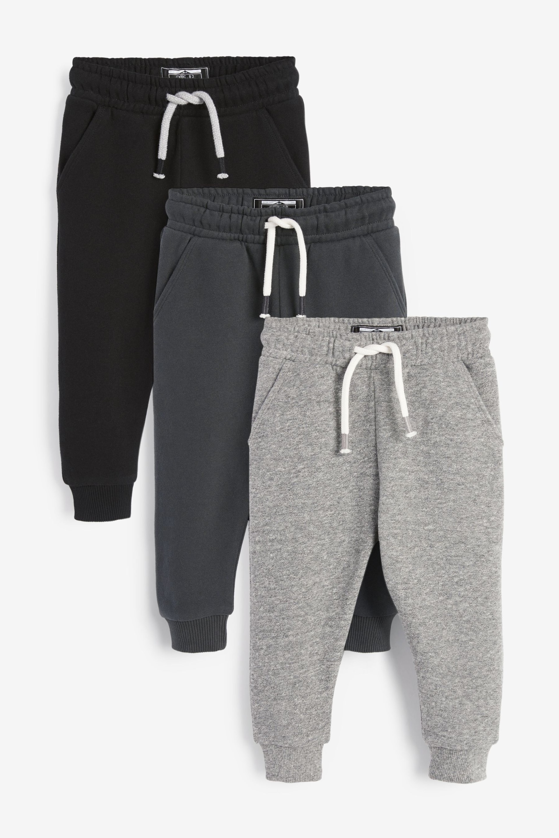 Monochrome Soft Touch Joggers 3 Pack (3mths-7yrs) - Image 1 of 6