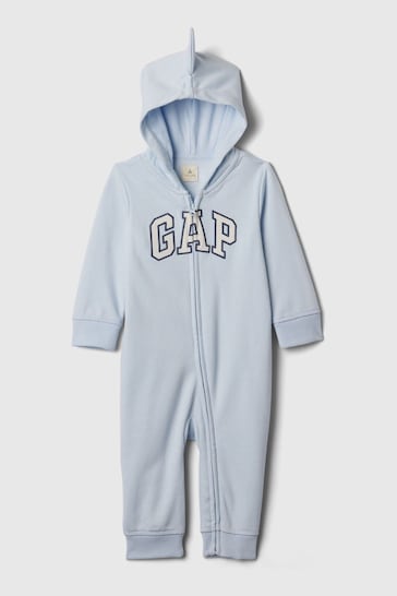 Gap Blue Logo Zip Up Long Sleeve Sleepsuit (Newborn-24mths)