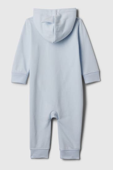 Gap Blue Logo Zip Up Long Sleeve Sleepsuit (Newborn-24mths)