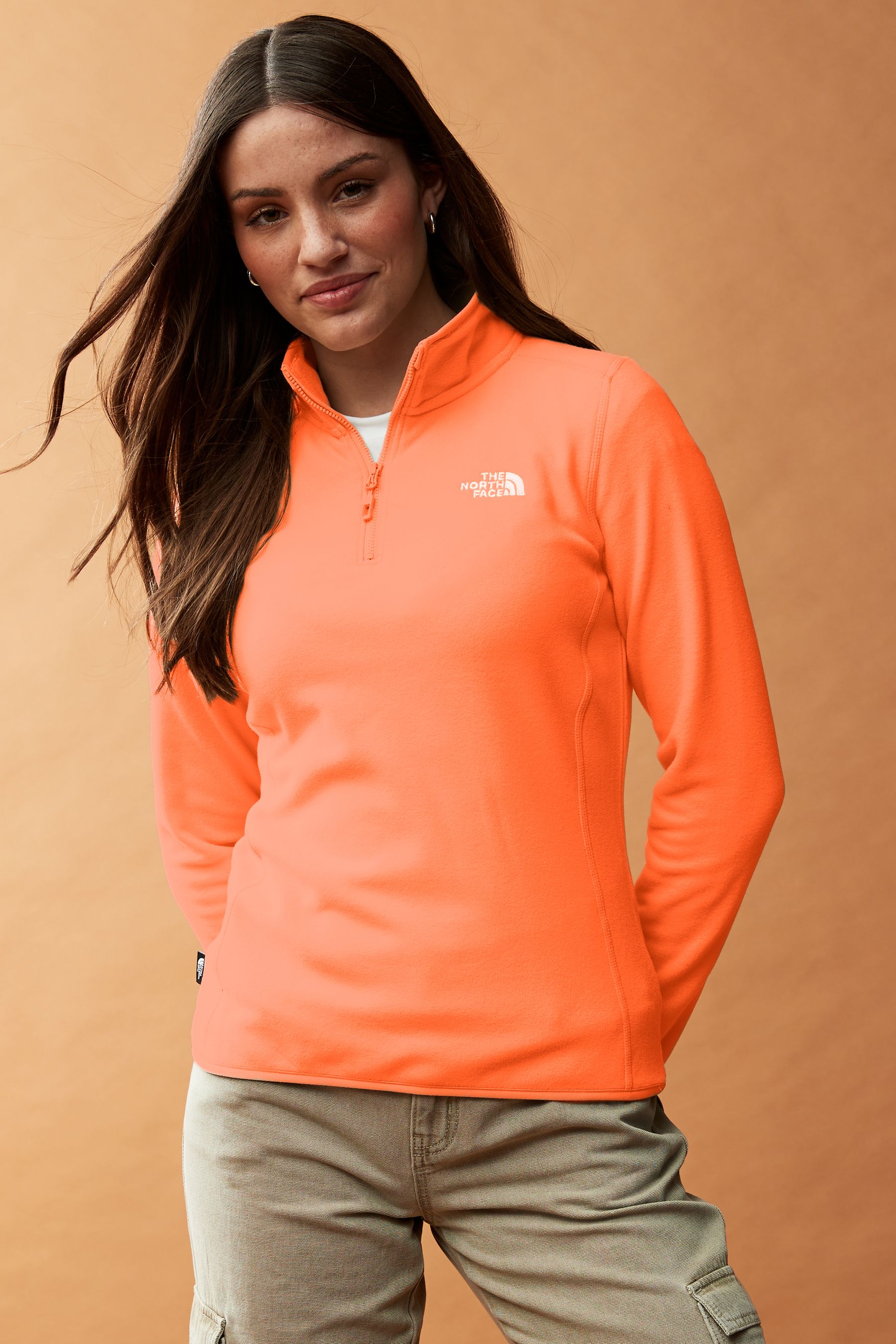 The north face orange fleece hotsell