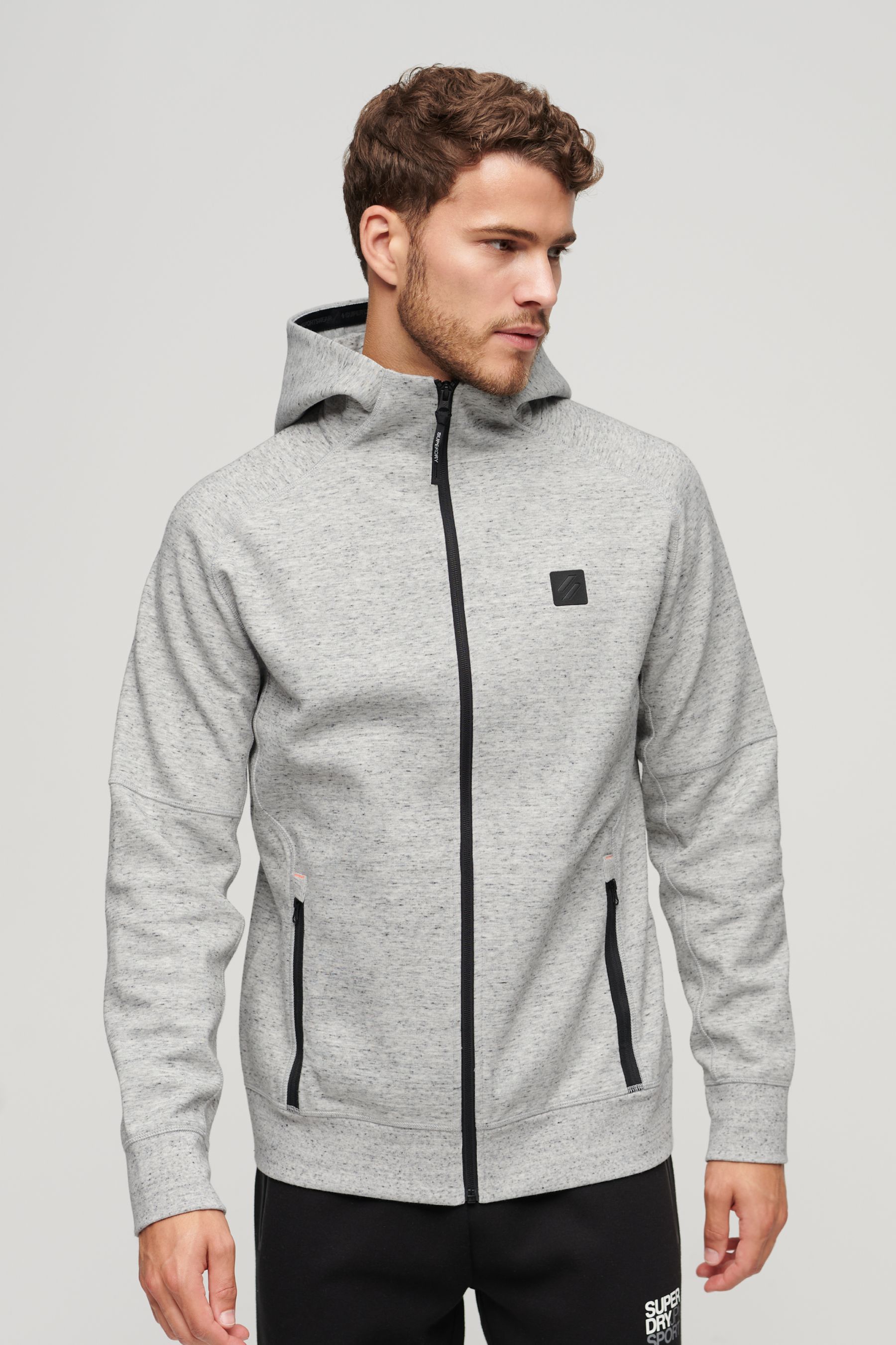 Buy Superdry Grey Code Tech Relaxed Zip Hoodie from Next Luxembourg