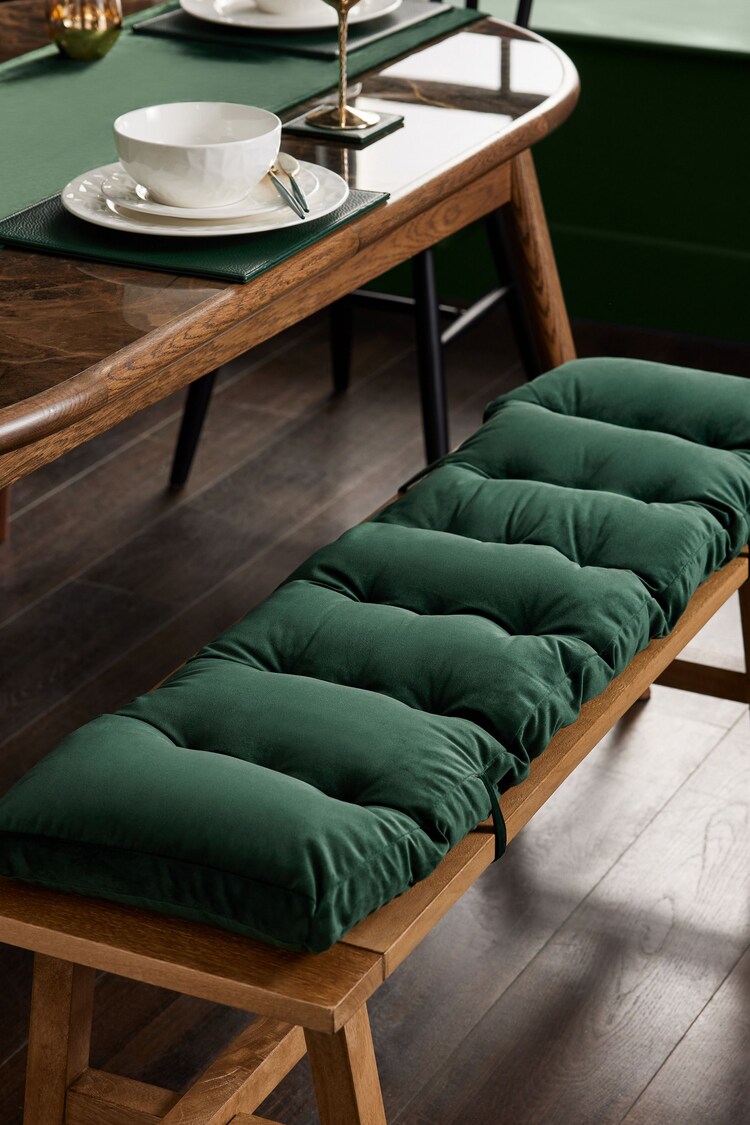 Buy Green Velvet Velvet Seat and Bench Bench Cushion Cushions from Next