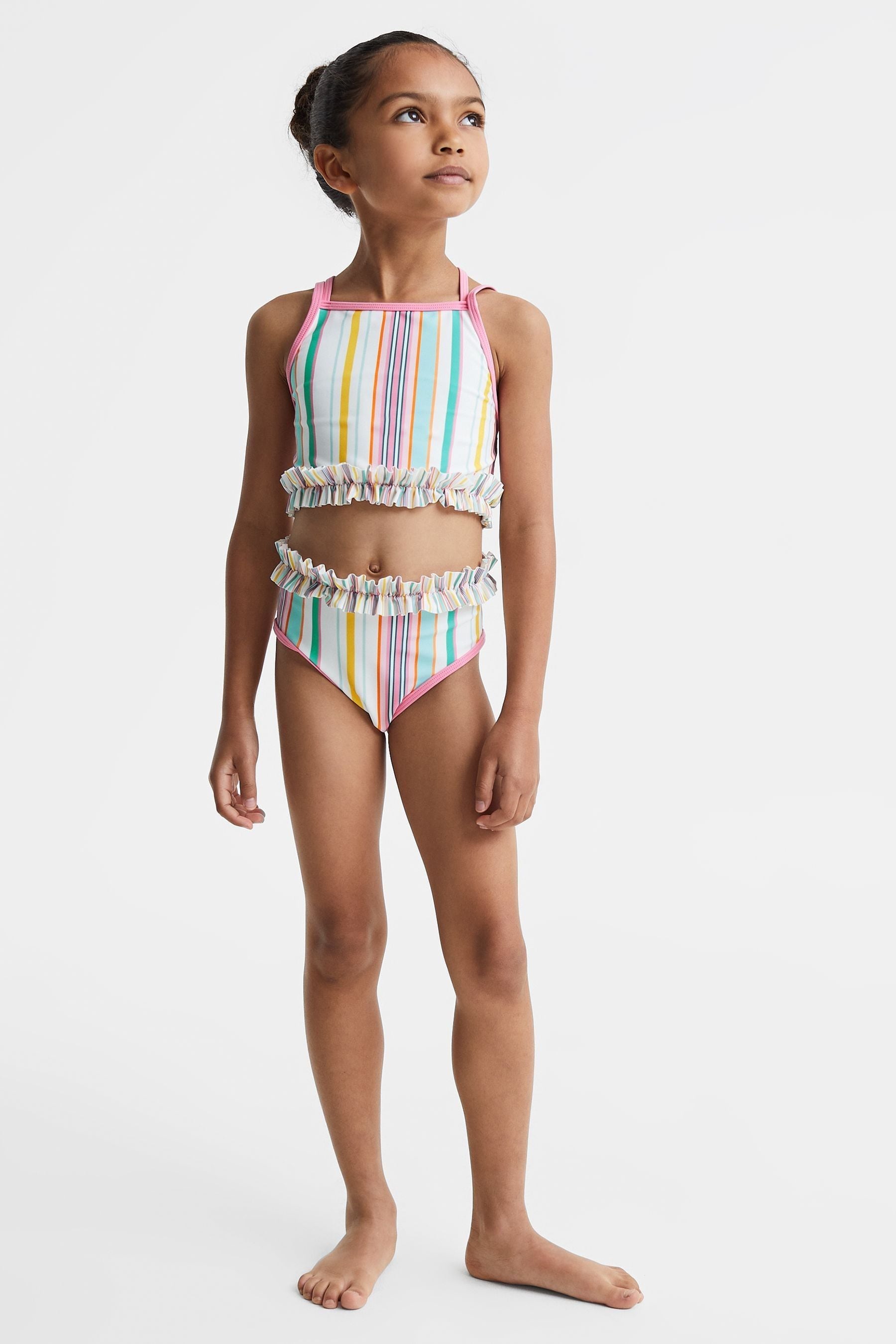 Buy Reiss Multi Lyla 4 9 yrs Floral Print Ruffle Bikini Set from Next Oman
