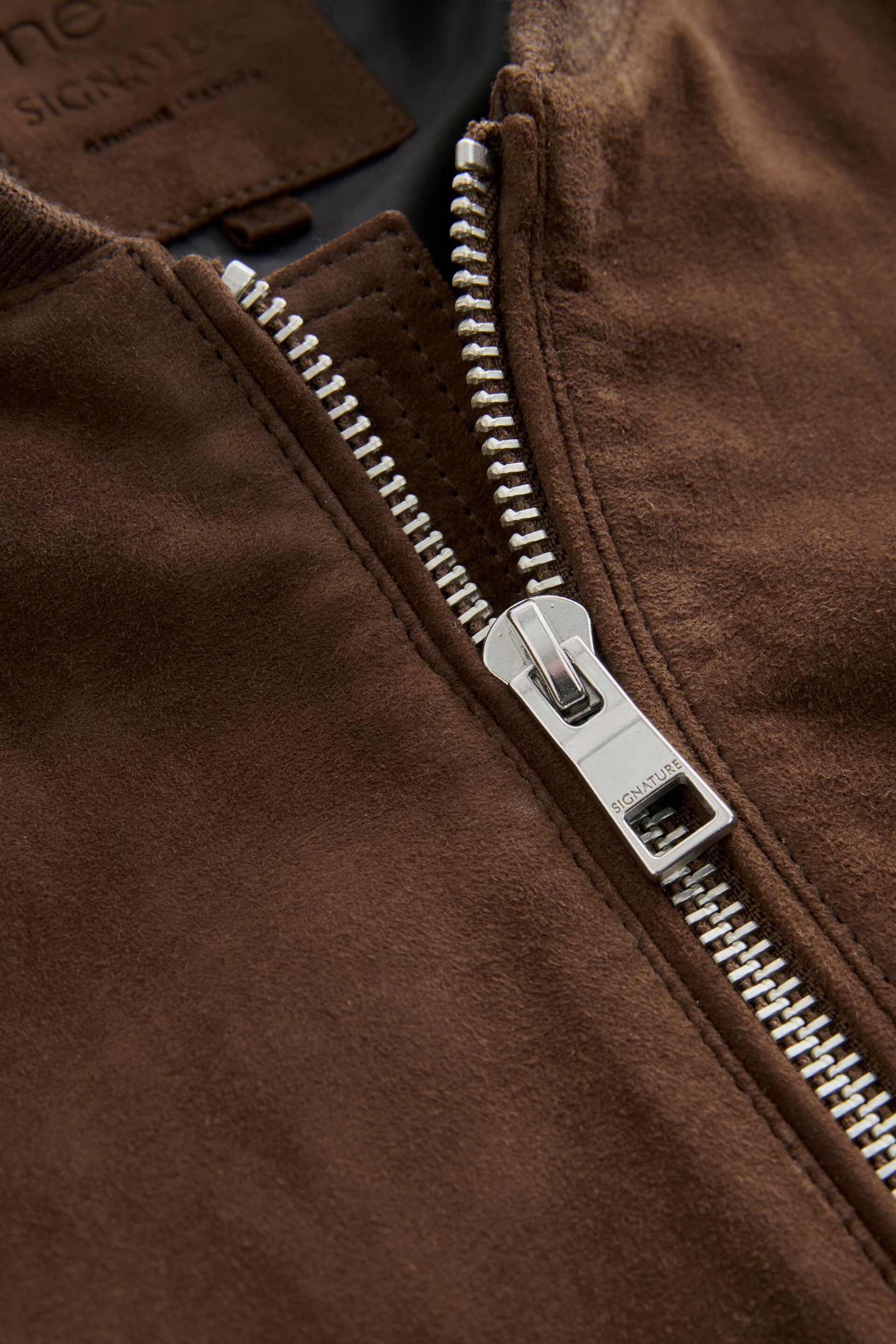 Brown Suede Bomber Jacket - Image 10 of 12