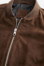 Brown Suede Bomber Jacket - Image 9 of 12