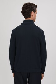 Reiss Navy Parkhurst Hybrid Funnel Neck Jacket - Image 5 of 6