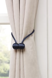 Navy Blue Magnetic Curtain Tie Backs Set of 2 - Image 1 of 4