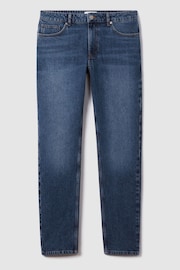 Reiss Mid Blue Wash Calik Tapered Slim Fit Washed Jeans - Image 2 of 6