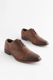 Tan Brown Oxford Toe Cap Shoes - Image 3 of 7