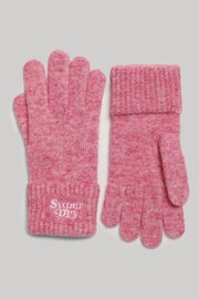 Superdry Pink Rib Knit Gloves - Image 1 of 3