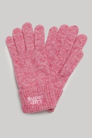 Superdry Pink Rib Knit Gloves - Image 2 of 3