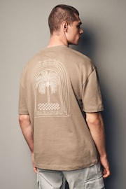 Stone Palm Back Print Beach Graphic T-Shirt - Image 1 of 3