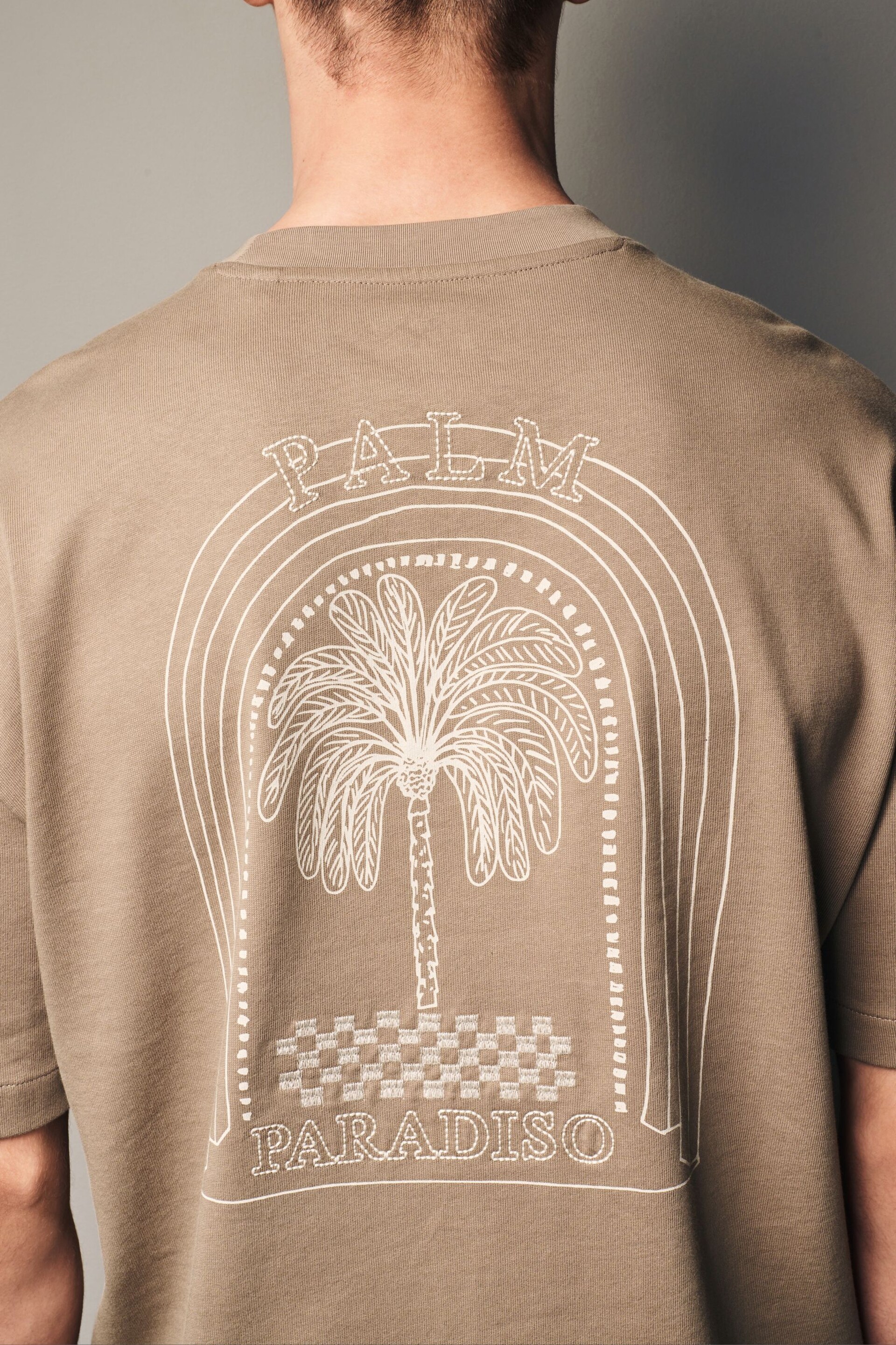 Stone Palm Back Print Beach Graphic T-Shirt - Image 5 of 8