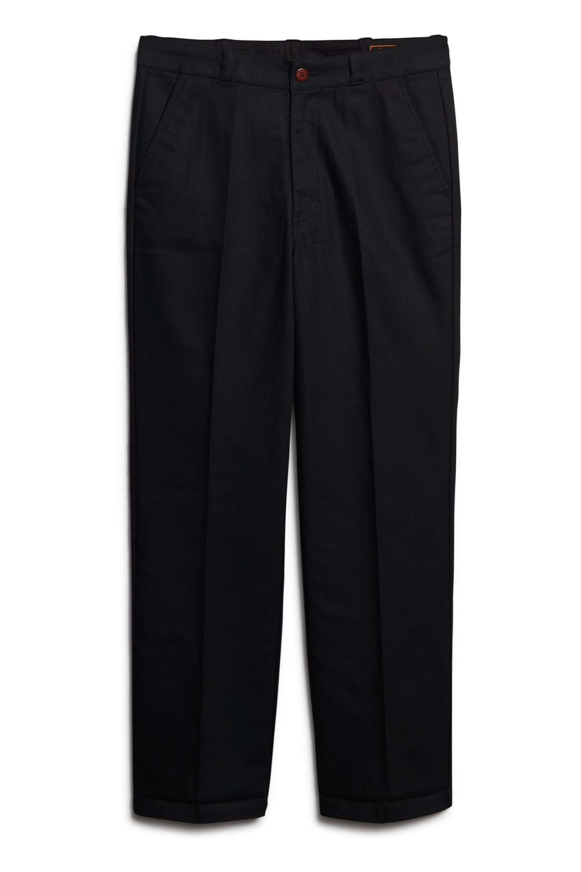 Superdry Black Straight Chinos Trousers - Image 5 of 7