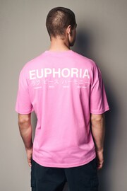 Pink Relaxed Fit Back Print Graphic T-Shirt - Image 1 of 9