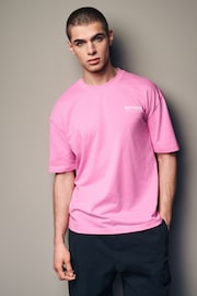 Pink Relaxed Fit Back Print Graphic T-Shirt - Image 3 of 9