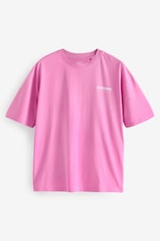 Pink Relaxed Fit Back Print Graphic T-Shirt - Image 6 of 9