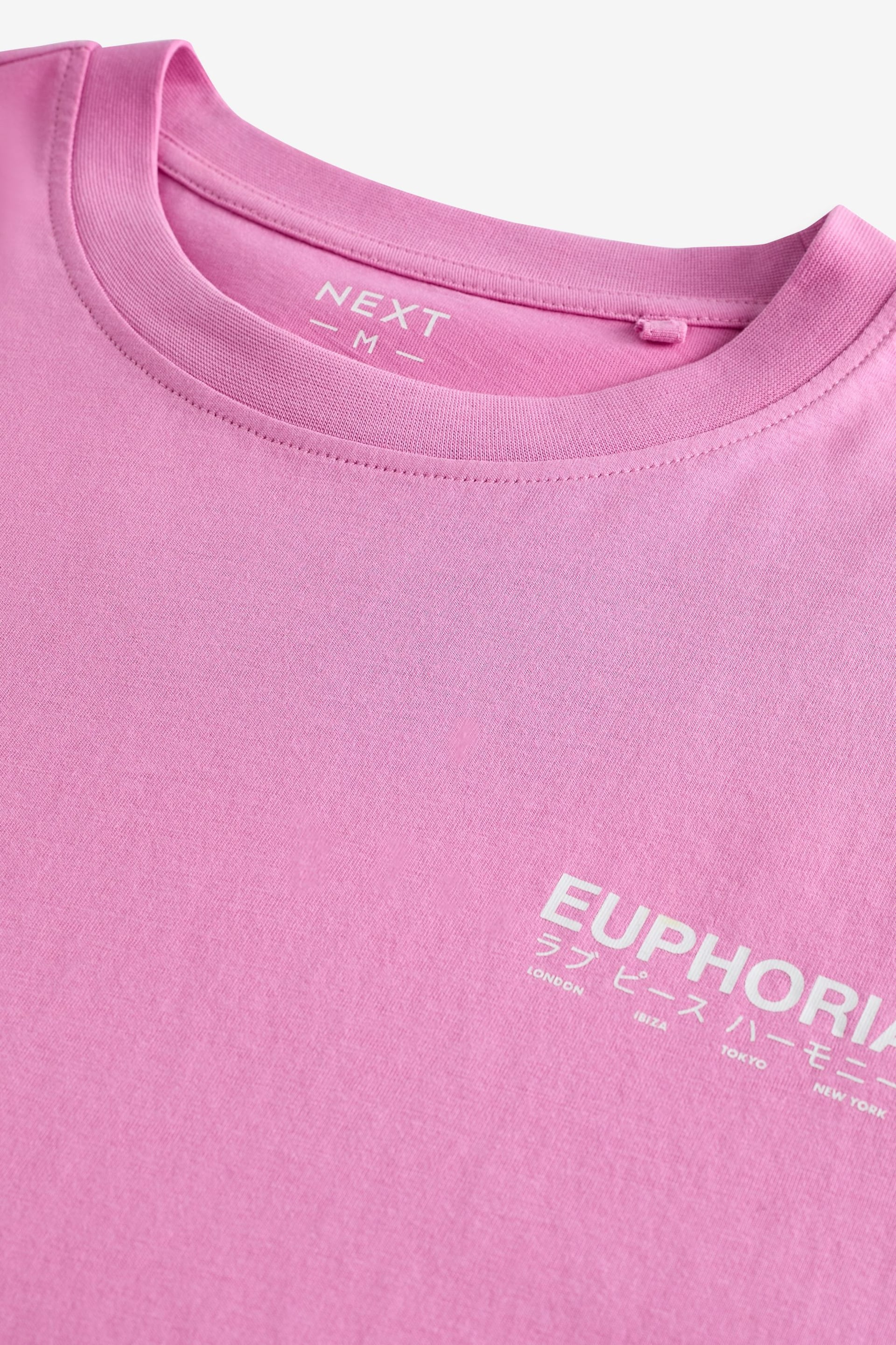 Pink Relaxed Fit Back Print Graphic T-Shirt - Image 9 of 9
