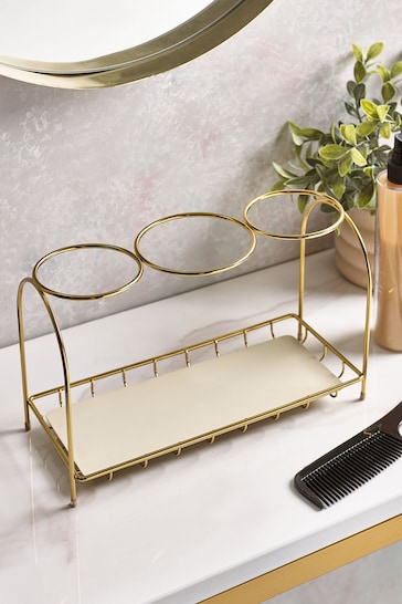 Gold Hairdryer and Straighteners Holder
