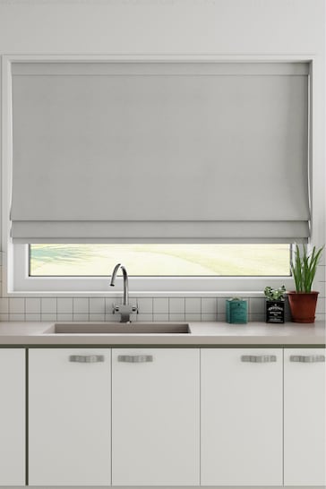 Silver Cotton Made To Measure Roman Blind