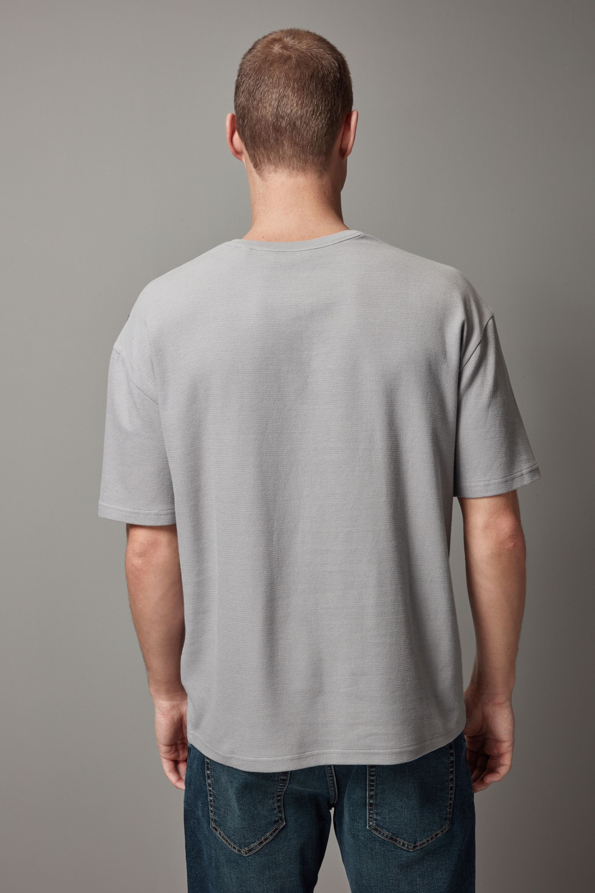 Light Grey Single Relaxed Fit Graphic Heavyweight T-Shirt - Image 3 of 5
