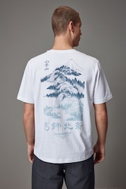 White Hokusai Mountain Artist Licence T-Shirt - Image 1 of 9