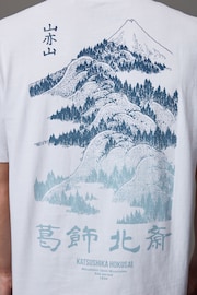 White Hokusai Mountain Artist Licence T-Shirt - Image 5 of 9