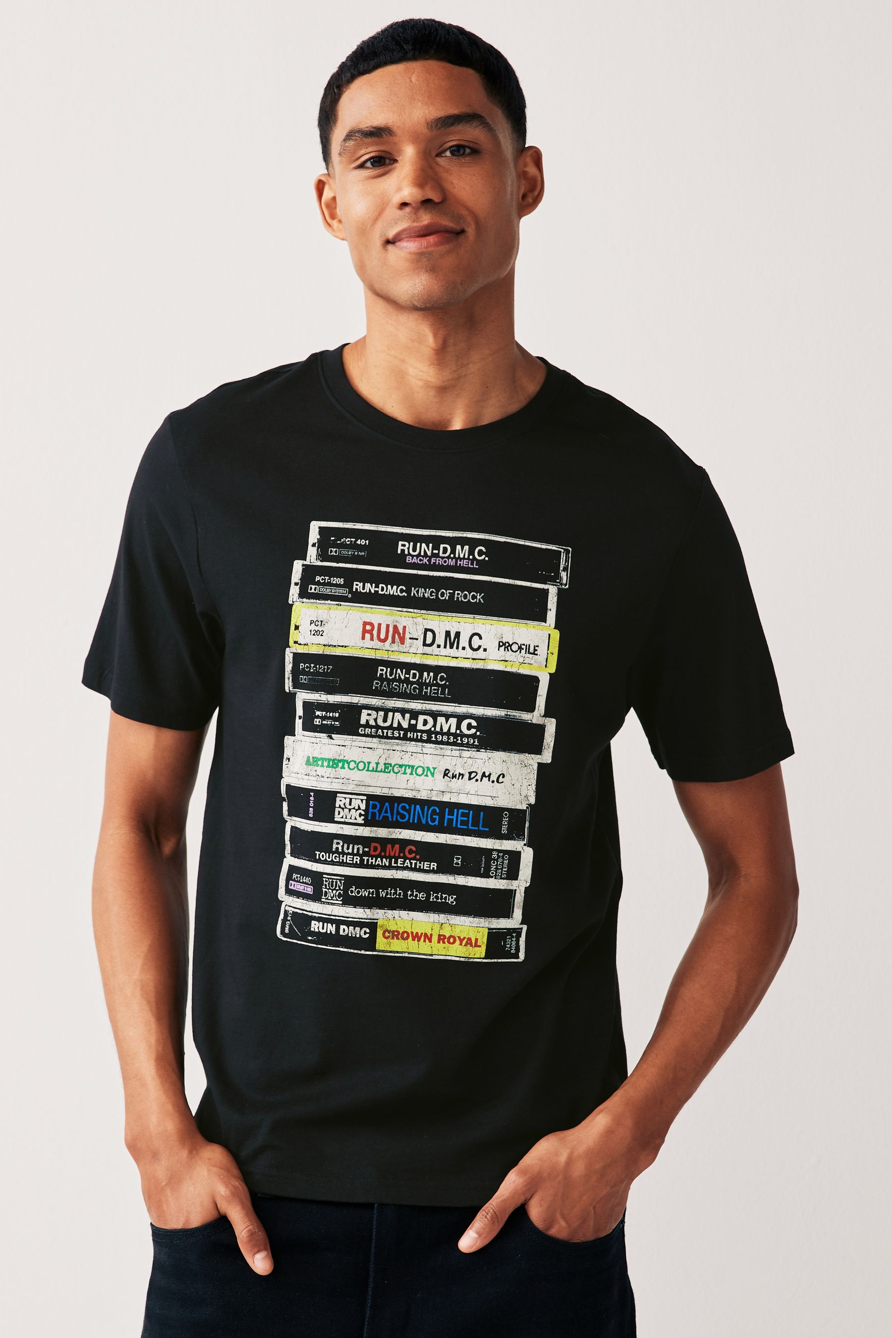 Buy Black Run DMC Regular Fit Band Graphic T Shirt from Next South Africa