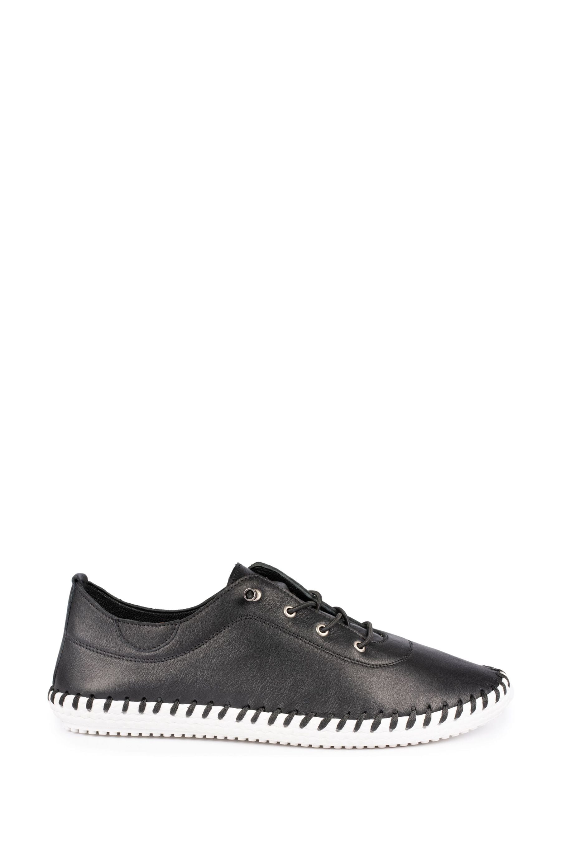 Black leather plimsolls ladies sales