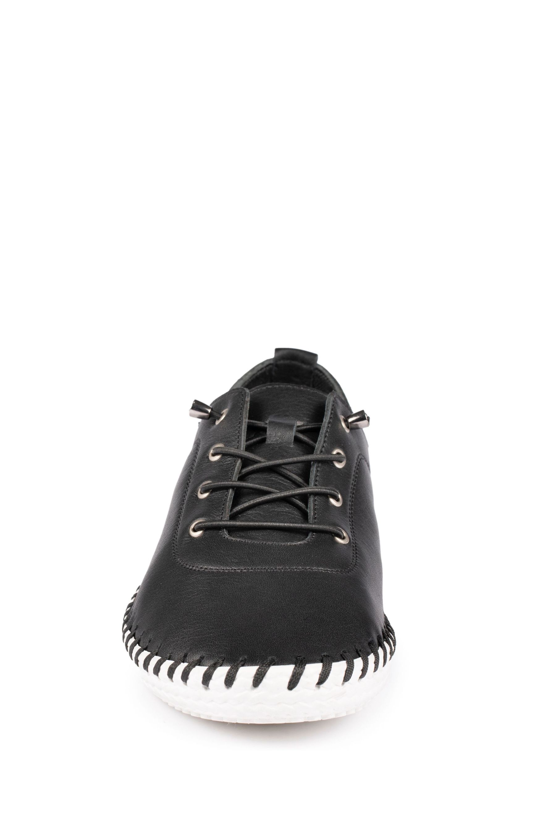 Black leather plimsolls hot sale
