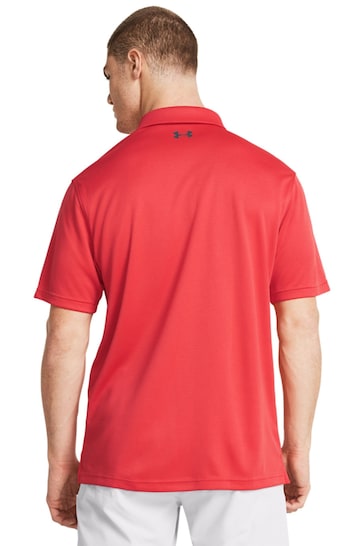 Under Armour Red/Grey Navy/Golf Tech Polo Shirt