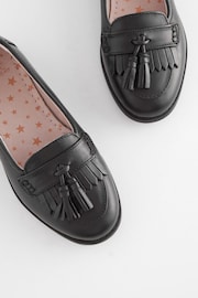 Black Standard Fit (F) School Leather Tassel Loafers - Image 3 of 5