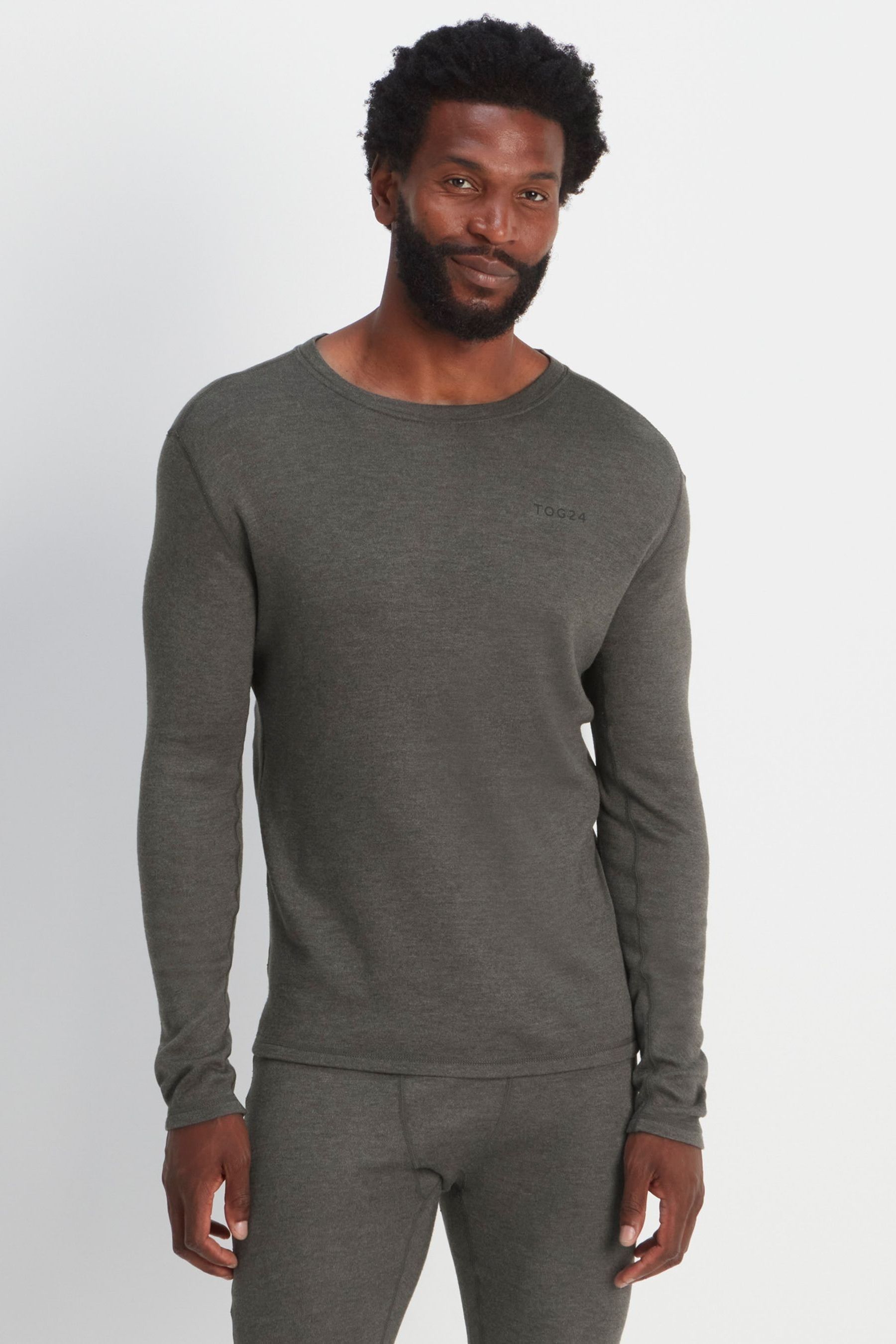 Buy Tog 24 Dark Grey Marl Meru Thermal Crewneck Sweatshirt from Next Oman
