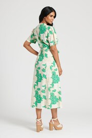 South Beach Green Midi Tie Waist Shirt Dress - Image 2 of 4