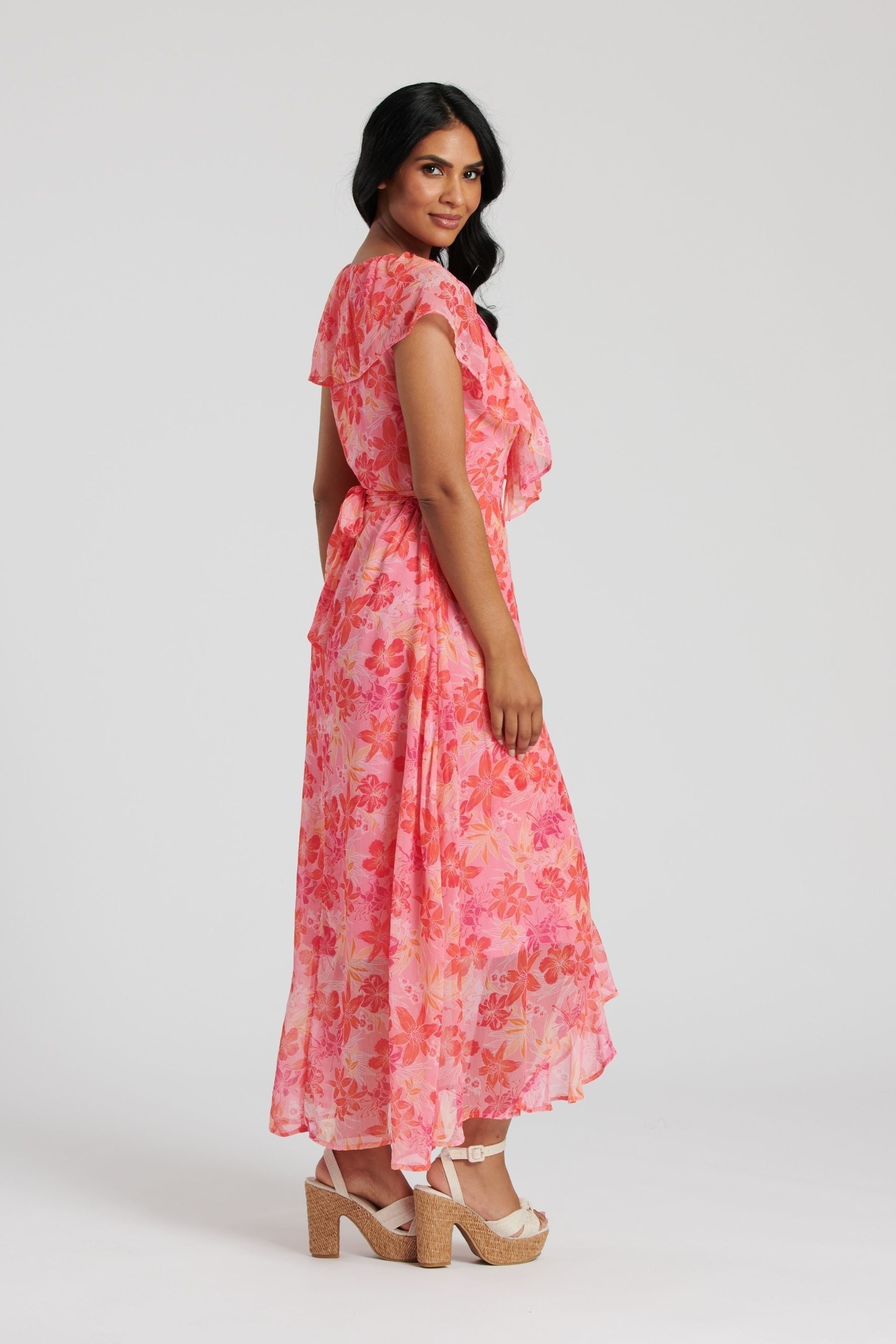 Blush chiffon wrap clearance