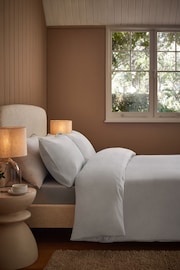 Silver Grey 100% Cotton Supersoft Brushed Plain Duvet Cover And Pillowcase Set - Image 3 of 5