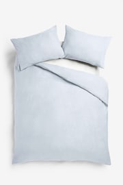 Silver Grey Brushed Supersoft 100% Cotton Plain Duvet Cover And Pillowcase Set - Image 4 of 5